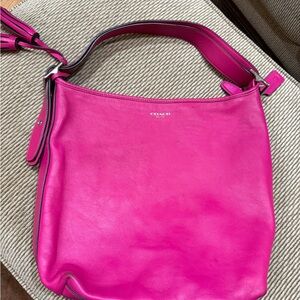 Coach Fuchsia Leather Shoulder bucket bag